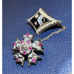 Antique 50’s 14kG Kappa Alpha Theta Sigma Nu Fraternity Sorority Sweetheart Pin